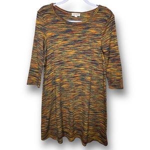 Song n Spirit Size S Multicolor Space Dye Long Sleeve Lightweight Knit Dress